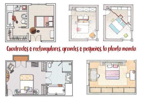 Lee más sobre el artículo Distribución de dormitorio matrimonial chico, mediano o grande